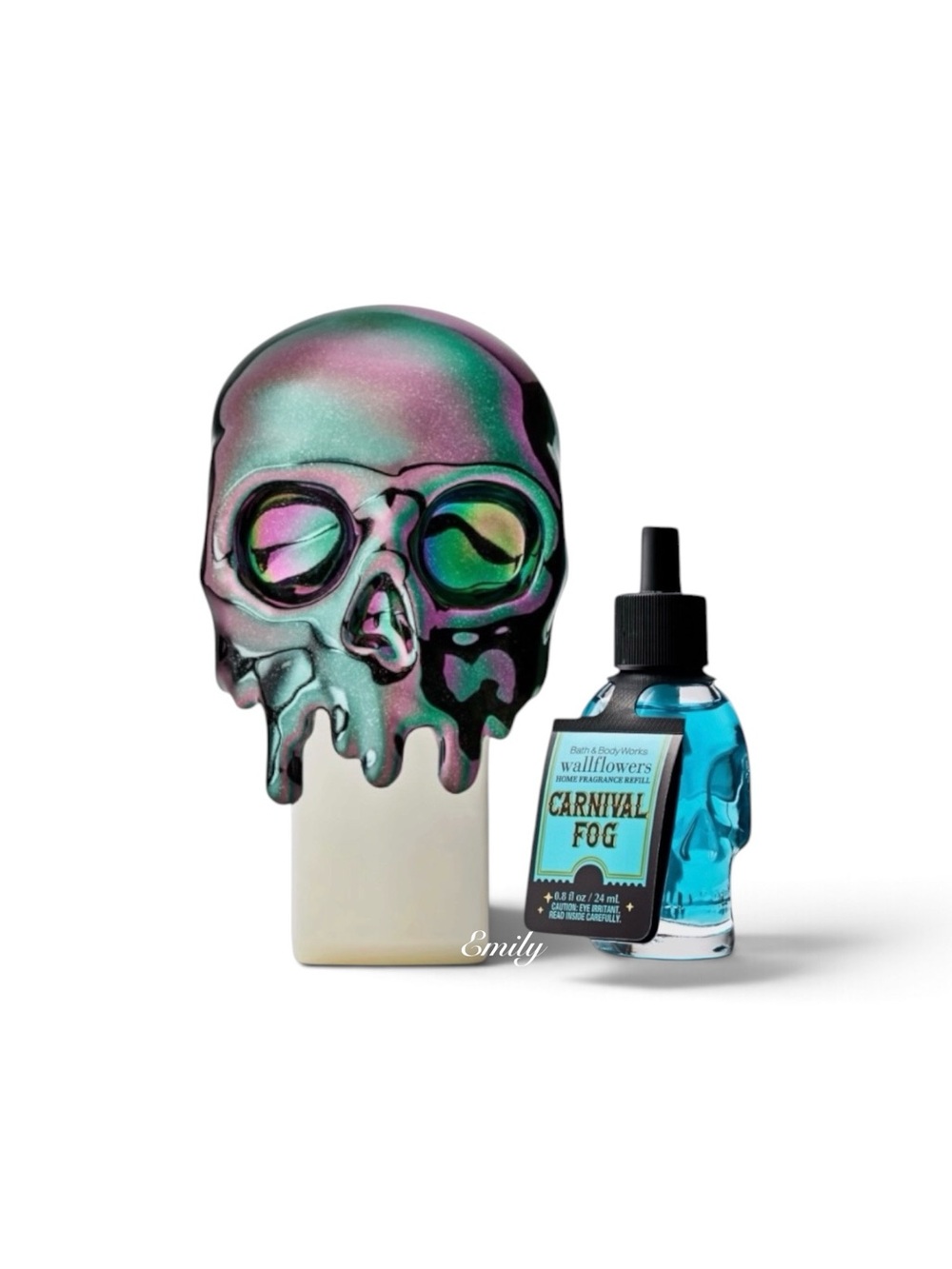 Bath & Body Works DRIPPING SKULL Nightlight Wallflower & CARNIVAL FOG Refill Set